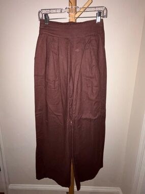 Abercrombie & Fitch Brown high waist linen pants